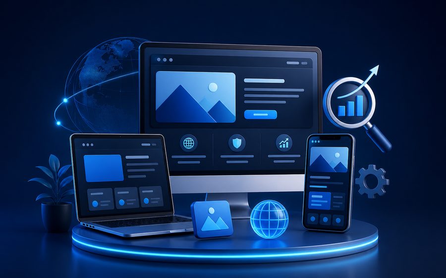Professional website and digital presence illustration by CoreLinkHub